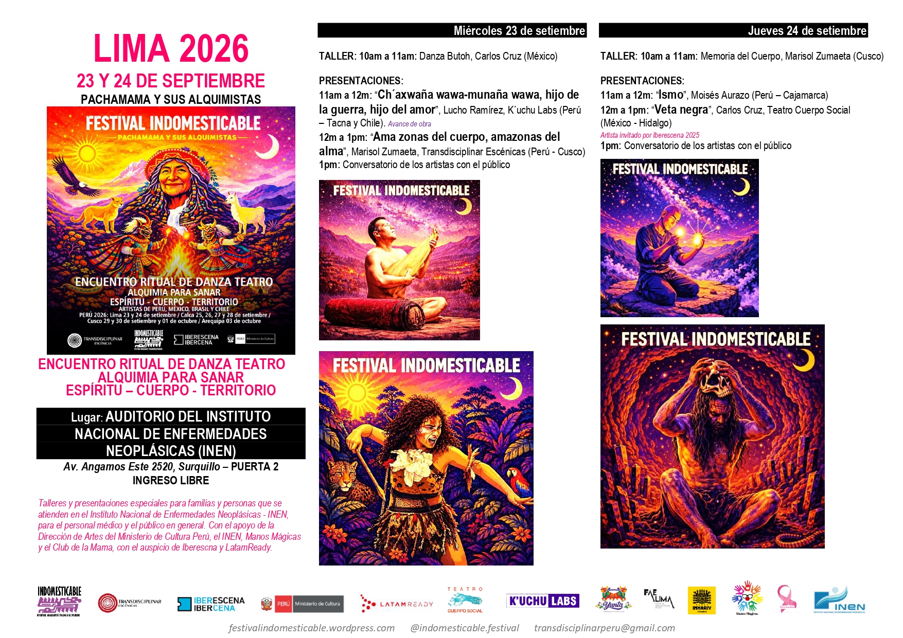 estival Indomesticable 2026 llevará danza, teatro y rituales a Lima y Cusco 
