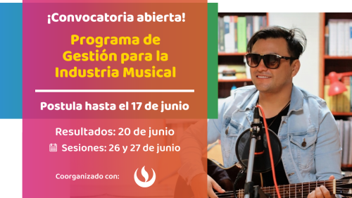 Últimos días para postular al Programa de Gestión para la industria Musical 2026 | Cupos limitados
