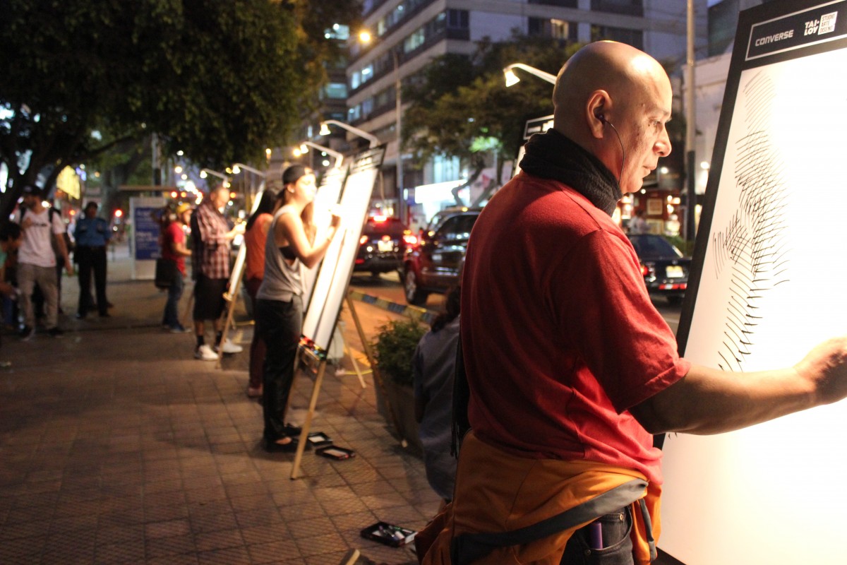 Lama begins his drawing