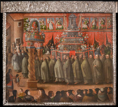 Paso de la orden de los frailes franciscanos, Serie de Corpus Christi, Anónimo circa 1674 – 1680.