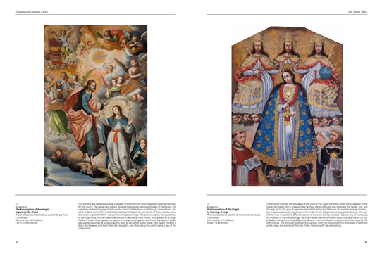Libro Pintura Colonial Cusqueña: El esplendor del arte en los Andes. Edición en inglés, pp. 34-35.