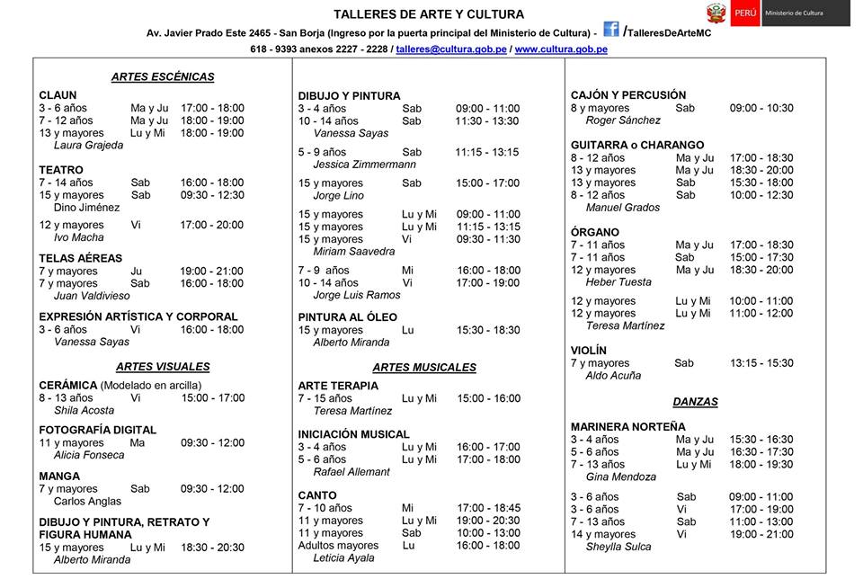 tallleres de arte